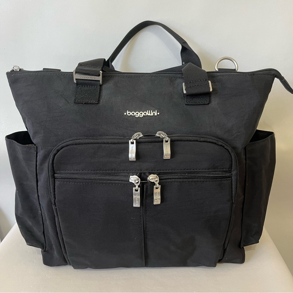 Baggallini Black Convertible Backpack Crossbody Bag